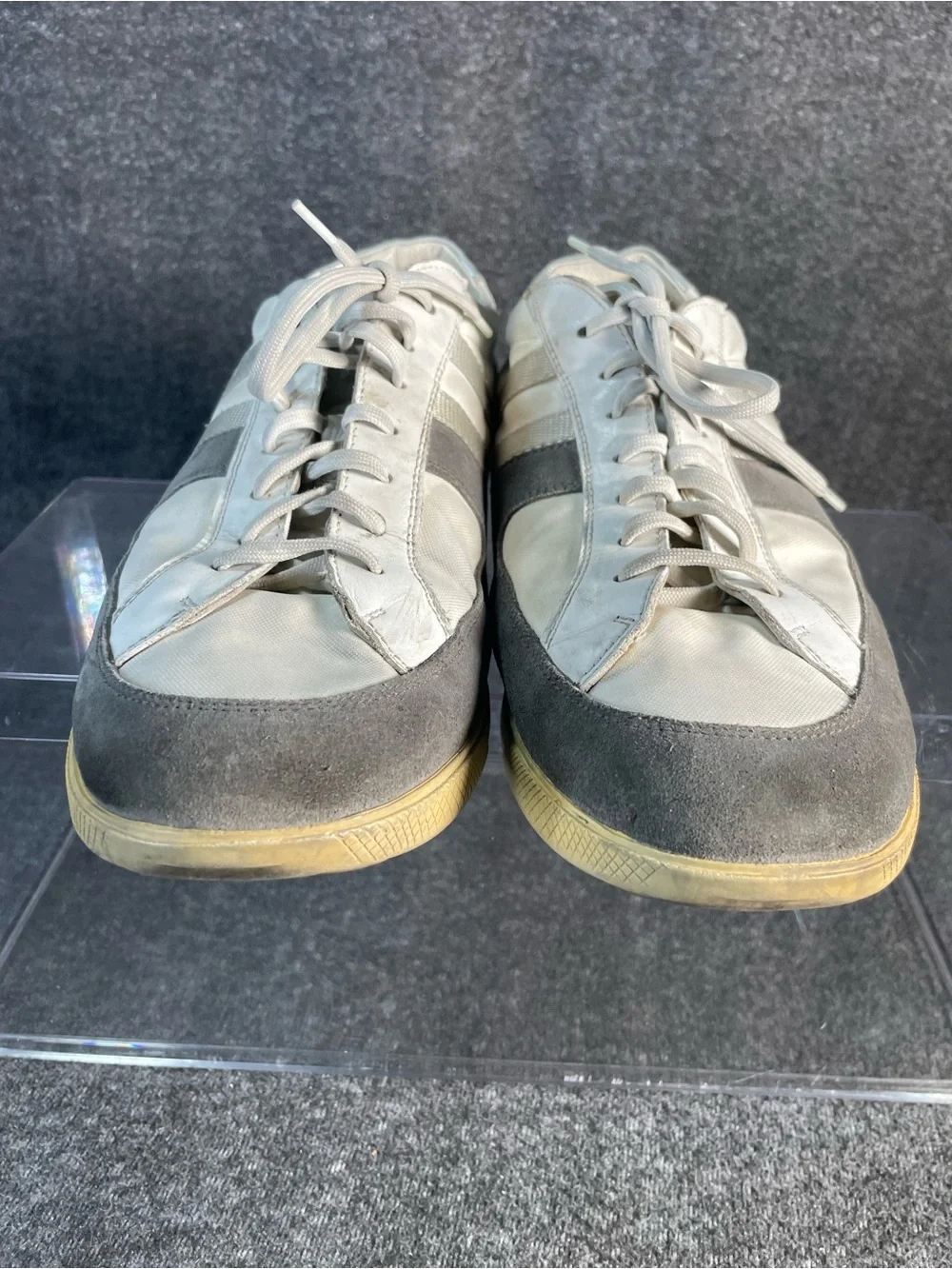 PRADA SPORTS MEN'S SZ 10 DESIGNER SHOES WHITE & SILVER SNEAKERS 4E1806 - Picture 6 of 16